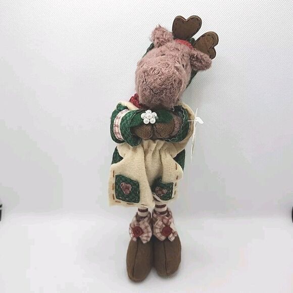 Westwater Enterprises Craft Moose Doll 11" Decoration Folk Christmas Cotton Poly - Picture 1 of 8